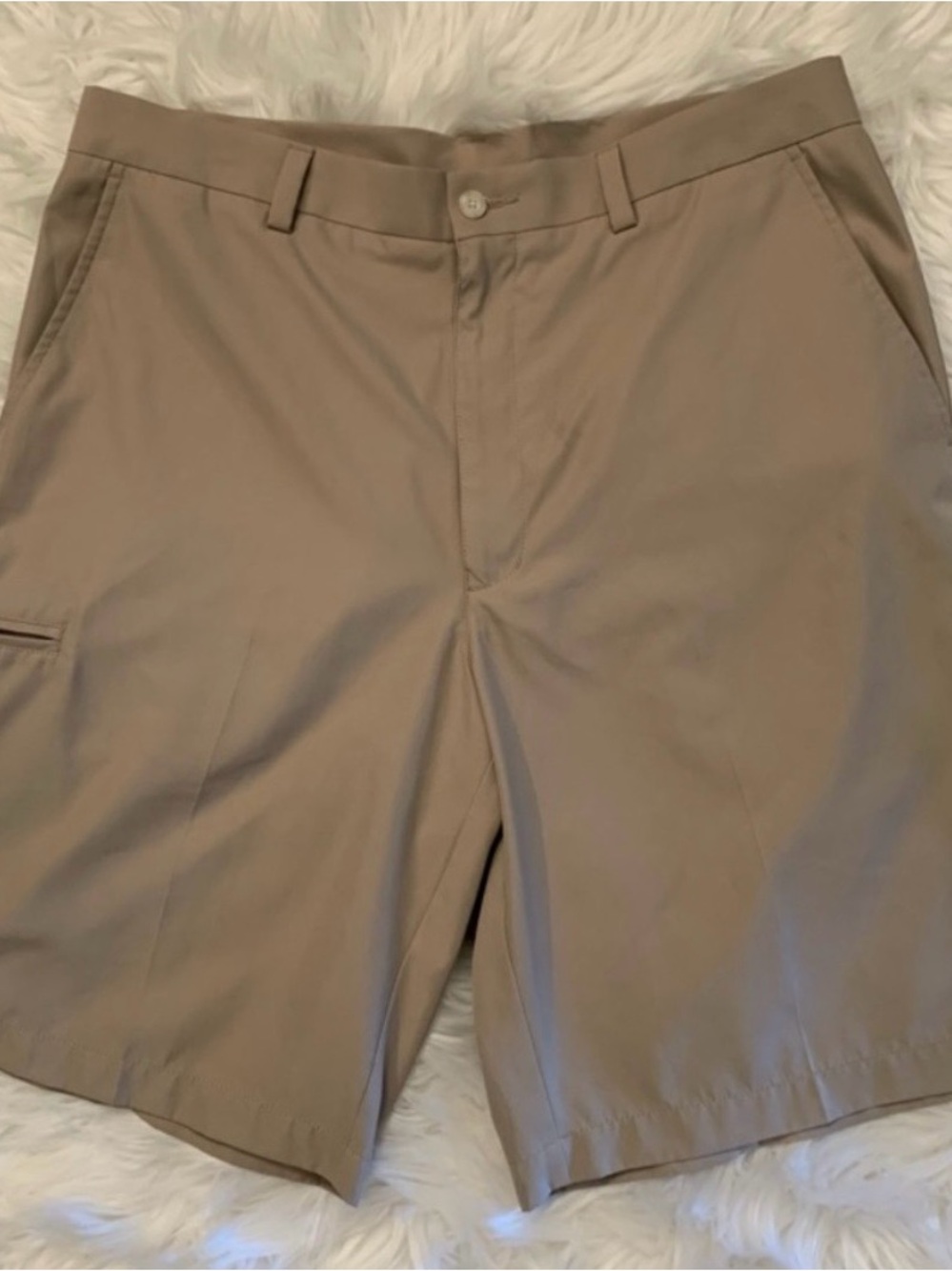 Grand Slam Flat Front Golf Shorts Sz 34 Waist Tan Beige Summer Vacation